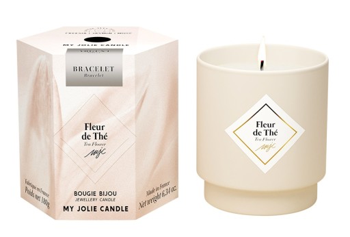 Lumanare parfumata My Jolie Candle Les Surprenantes Tea Flower 180g + bratara argintie surpriza