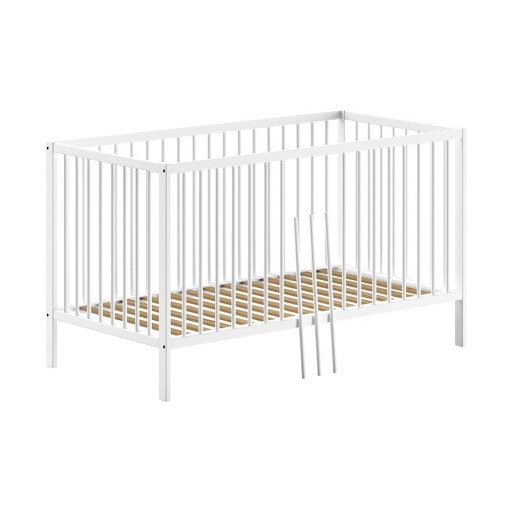 Pătuț alb din lemn de pin 70x140 cm DINO – Vipack