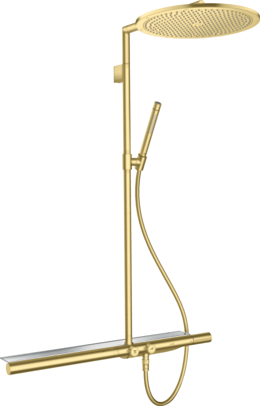 Coloana de dus Axor ShowerSolutions Select 350 1jet cu baterie termostatata 800  brushed brass