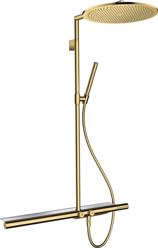 Coloana de dus Axor ShowerSolutions Select 350 1jet cu baterie termostatata 800  gold
