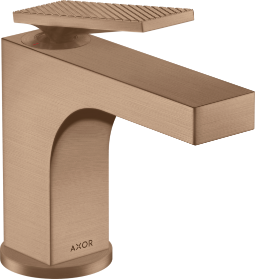 Baterie lavoar Axor Citterio 90 EcoSmart  levier rhombic  ventil pop-up  brushed red-gold