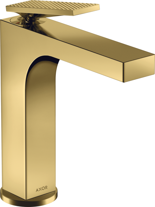 Baterie lavoar Axor Citterio 160 EcoSmart  levier rhombic  ventil pop-up  gold