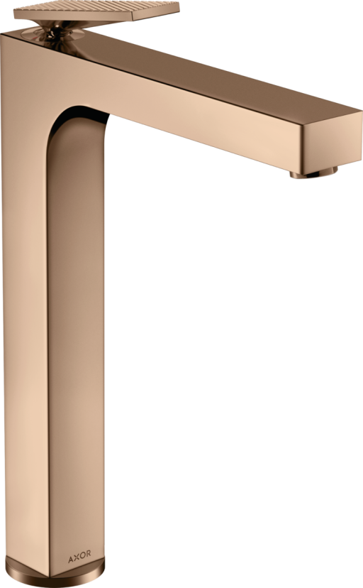 Baterie lavoar Axor Citterio 280 EcoSmart pentru lavoare tip bol  levier rhombic  ventil fix  red-gold