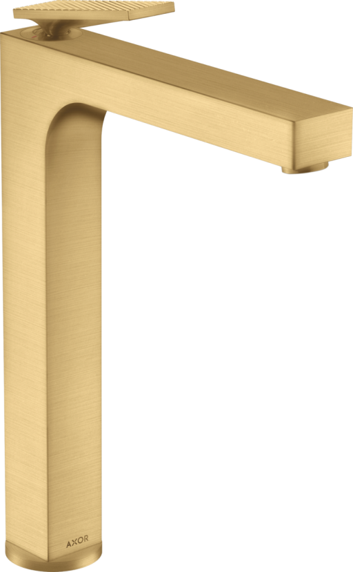Baterie lavoar Axor Citterio 280 EcoSmart pentru lavoare tip bol  levier rhombic  ventil fix  brushed gold