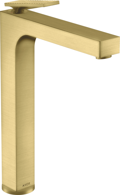 Baterie lavoar Axor Citterio 280 EcoSmart pentru lavoare tip bol  levier rhombic  ventil fix  brushed brass
