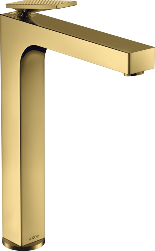 Baterie lavoar Axor Citterio 280 EcoSmart pentru lavoare tip bol  levier rhombic  ventil fix  gold