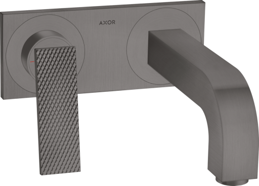 Baterie lavoar Axor Citterio 220 EcoSmart de perete  levier rhombic  ventil fix  necesita corp incastrat  brushed black