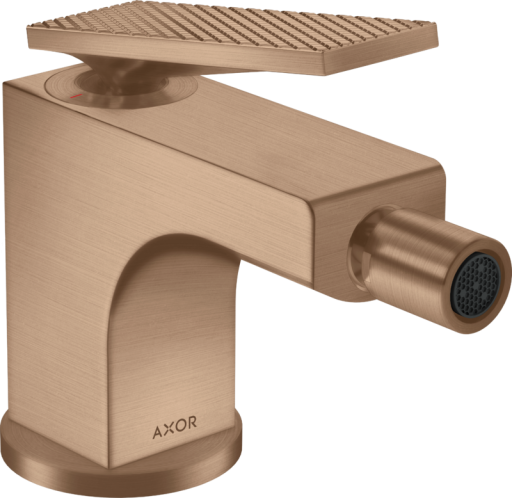 Baterie bideu Axor Citterio cu levier rhombic  ventil pop-up  brushed red-gold