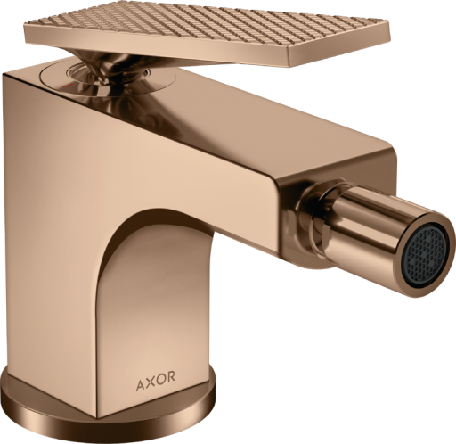 Baterie bideu Axor Citterio cu levier rhombic  ventil pop-up  red-gold