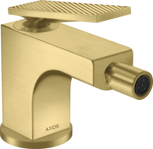 Baterie bideu Axor Citterio cu levier rhombic  ventil pop-up  brushed brass
