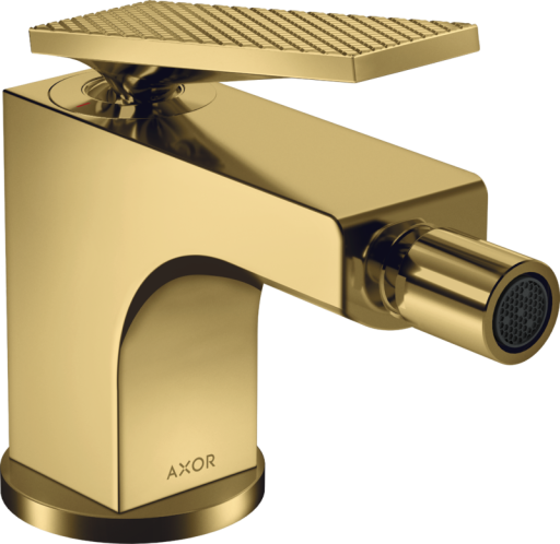 Baterie bideu Axor Citterio cu levier rhombic  ventil pop-up  gold