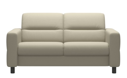 Canapea cu 2 locuri Stressless Fiona  165cm  picioare lemn Grey stain  tapiterie piele Paloma Light Grey