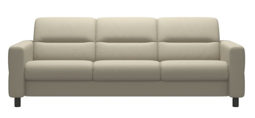 Canapea cu 3 locuri Stressless Fiona  230cm  picioare lemn Grey stain  tapiterie piele Paloma Light Grey