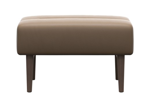 Ottoman Stressless Stella Wood  75x57cm  detalii lemn Walnut stain  tapiterie piele Paloma Almond