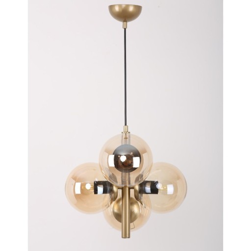 Lustră aurie cu abajur din sticlă ø 35 cm Forte – Squid Lighting