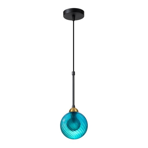 Lustră albastră cu abajur din sticlă ø 12 cm Twister – Squid Lighting