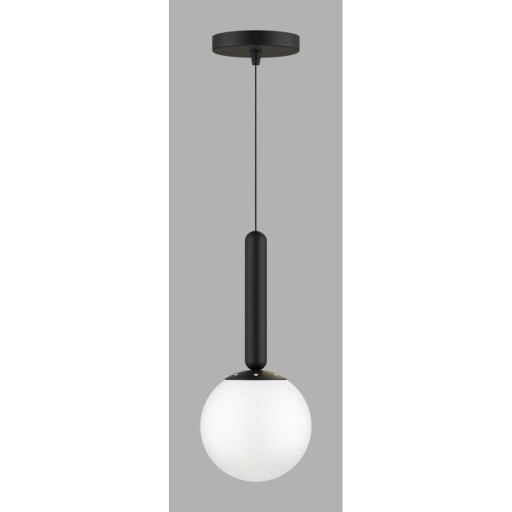 Lustră neagră cu abajur din sticlă ø 15 cm One – Squid Lighting