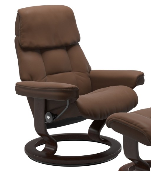 Fotoliu recliner Stressless Ruby M Classic  baza Brown stain  tapiterie piele Batick Warm Brown
