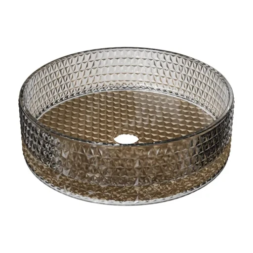 Lavoar tip bol Riho Glamour 35.5x11cm  sticla transparenta Gold