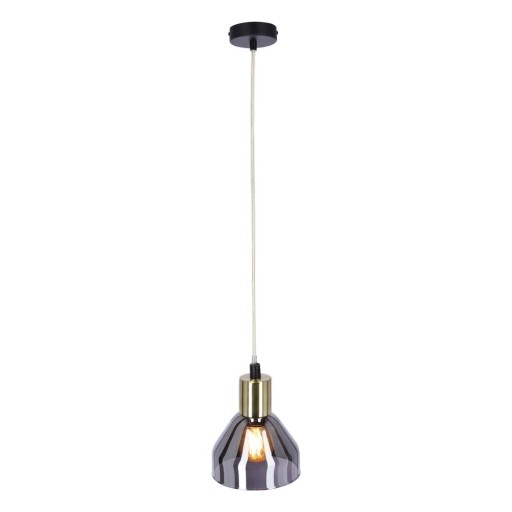 Lustră mov lavandă/aurie cu abajur din sticlă Gregory – Candellux Lighting