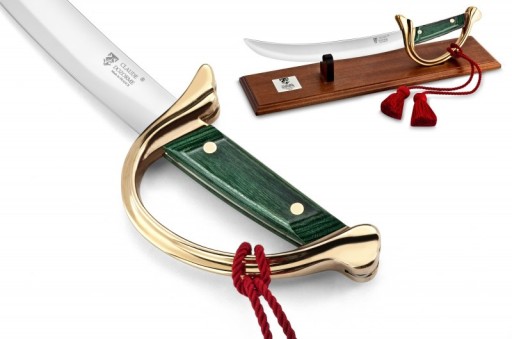 Sabie sabrare sampanie Claude Dozorme Lafayette cu maner lemn verde  stand mahon