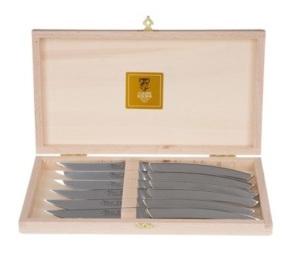 Set cutite friptura Claude Dozorme Laguiole cu maner inox mat  6 piese  cutie lemn fag