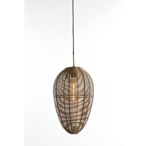 Lustră în culoarea bronzului cu abajur din metal ø 26 cm Yaelle – Light & Living
