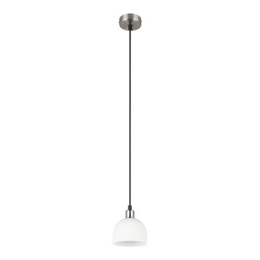 Lustră albă/argintie cu abajur din sticlă ø 12 cm Molly – Trio