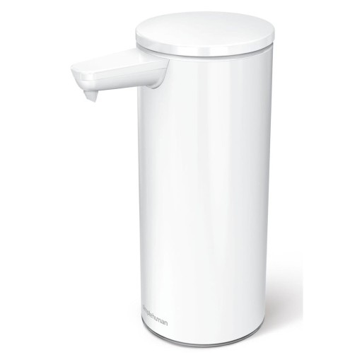 Dozator de săpun lichid alb automat din metal 266 ml – simplehuman