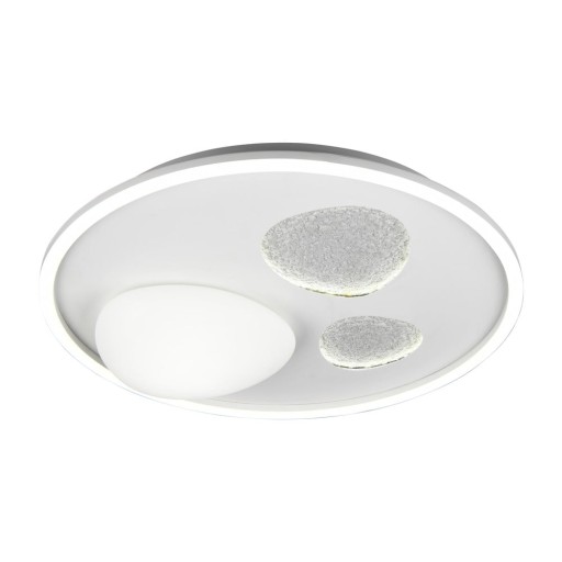 Plafonieră albă LED cu control prin telecomandă/cu intensitate reglabilă Pebble – Trio