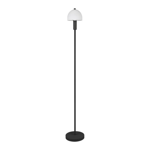 Lampadar negru cu abajur din sticlă (înălțime 120 cm) Glenn – Trio