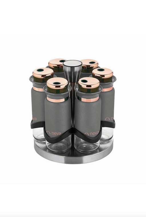 Set recipiente pentru condimente, Dynasty, 960DYN1922, Inox , 4 x 4 x 13 cm, Gri