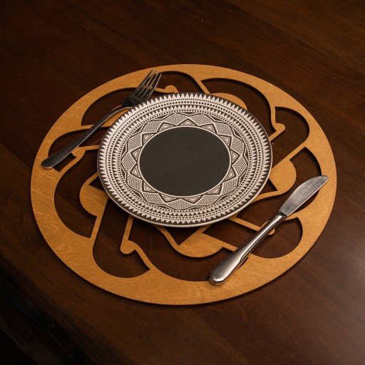 Set suporturi pentru farfurie, Payna, 790PYN1109, Lemn , Produs lucrat manual, Miere