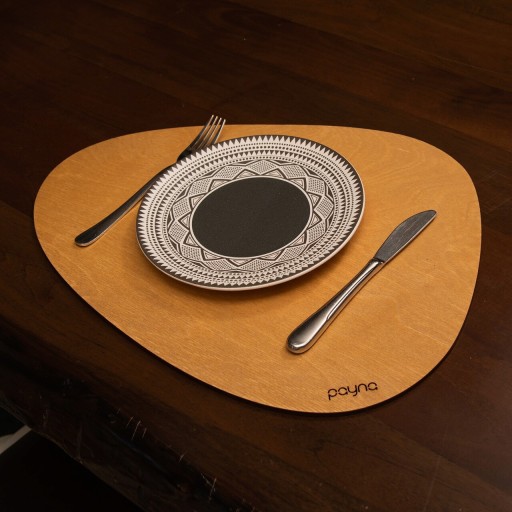 Set suporturi pentru farfurie, Payna, 790PYN1125, Lemn , Produs lucrat manual, Miere