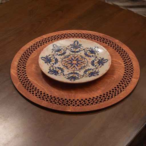 Set suporturi pentru farfurie, Payna, 790PYN1140, Lemn , Produs lucrat manual, Roz