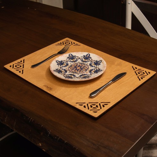 Set suporturi pentru farfurie, Payna, 790PYN1145, Lemn , Produs lucrat manual, Miere