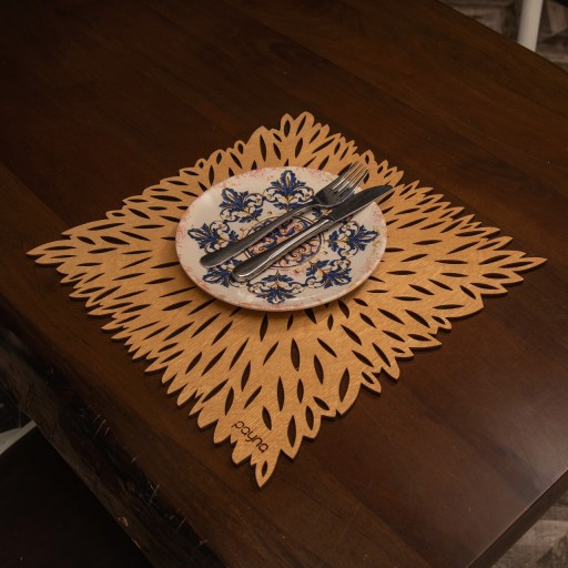 Set suporturi pentru farfurie, Payna, 790PYN1133, Lemn , Produs lucrat manual, Miere