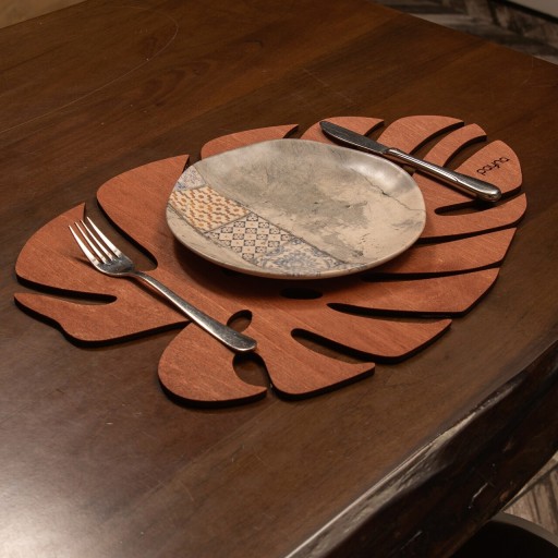Set suporturi pentru farfurie, Payna, 790PYN1164, Lemn , Produs lucrat manual, Roz