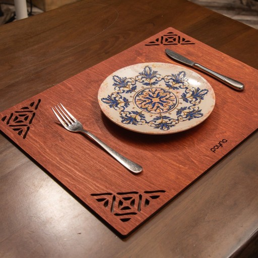 Set suporturi pentru farfurie, Payna, 790PYN1147, Lemn , Produs lucrat manual, Roz