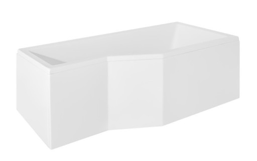 Cada baie asimetrica Besco Integra 170x75cm  acril  orientare dreapta