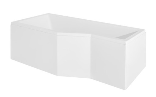 Cada baie asimetrica Besco Integra 170x75cm  acril  orientare stanga