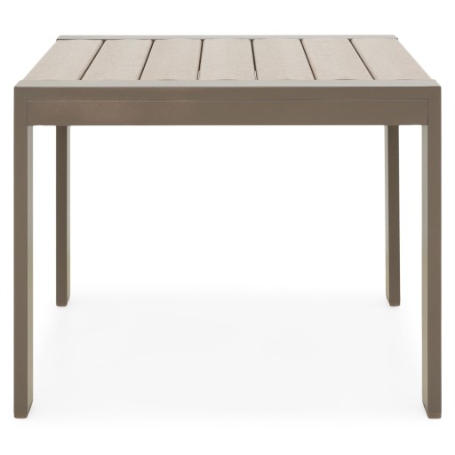 Masuta colt pentru gradina/terasa Tropicana, 55.9x61.3x50.9 cm, aluminiu, maro/bej