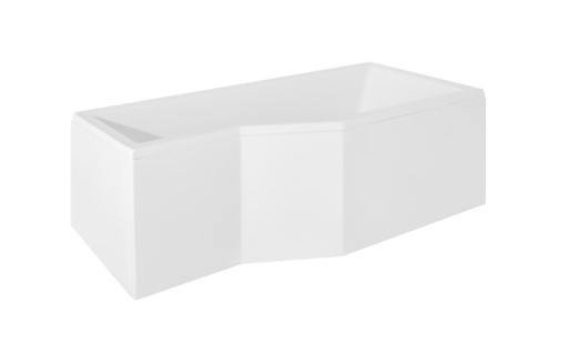 Cada baie asimetrica Besco Integra 150x75cm  acril  orientare dreapta