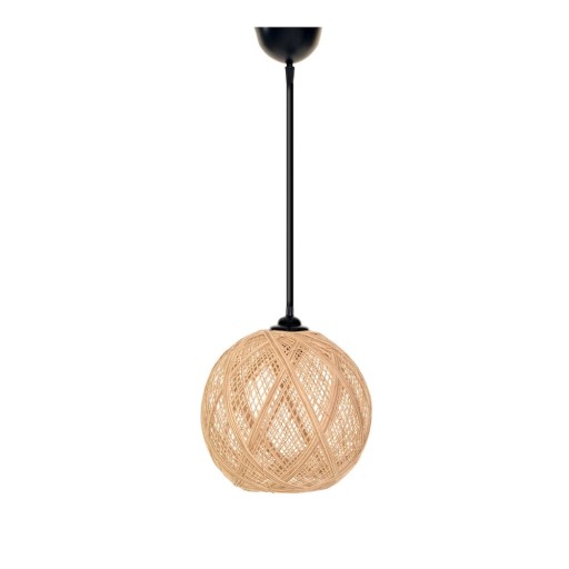 Lustră neagră/în culoare naturală cu abajur din iută ø 24 cm – Opviq lights