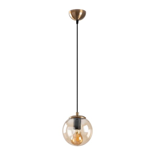 Lustră aurie cu abajur din sticlă ø 15 cm Efe – Opviq lights