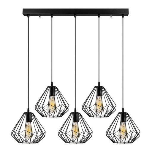 Lustră neagră cu abajur din metal Diamond – Opviq lights