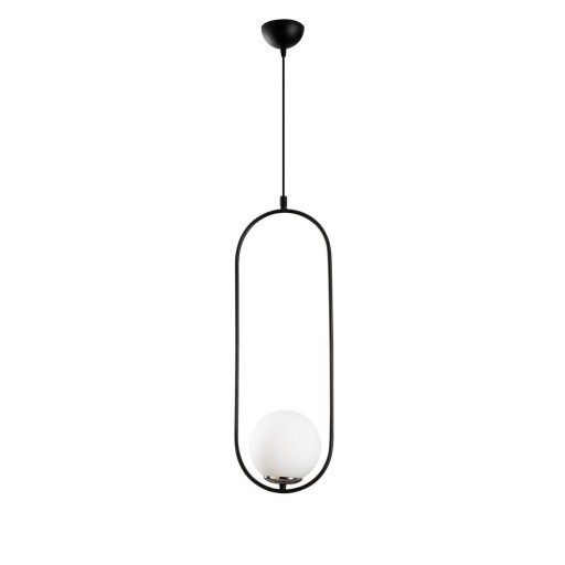 Lustră neagră-albă cu abajur din sticlă Mudoni – Opviq lights