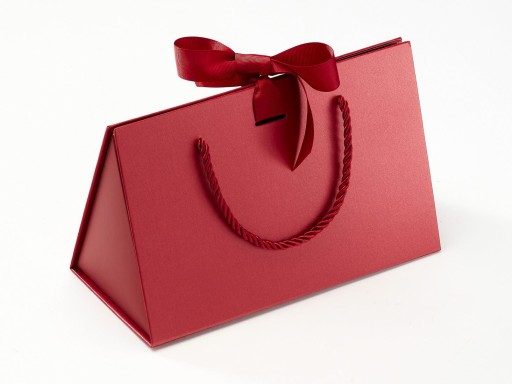 Punga cadou Folda BoxBag Medium cu fundita  Red