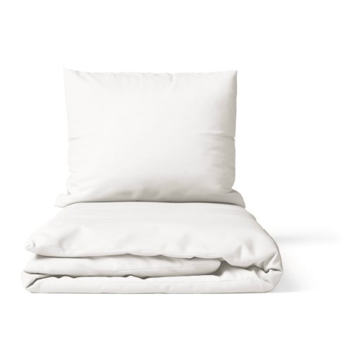 Lenjerie de pat albă din microsatin pentru pat de o persoană 140x200 cm Basic – Bonami Essentials