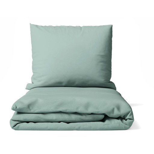 Lenjerie de pat verde din microsatin pentru pat dublu 200x200 cm Basic – Bonami Essentials